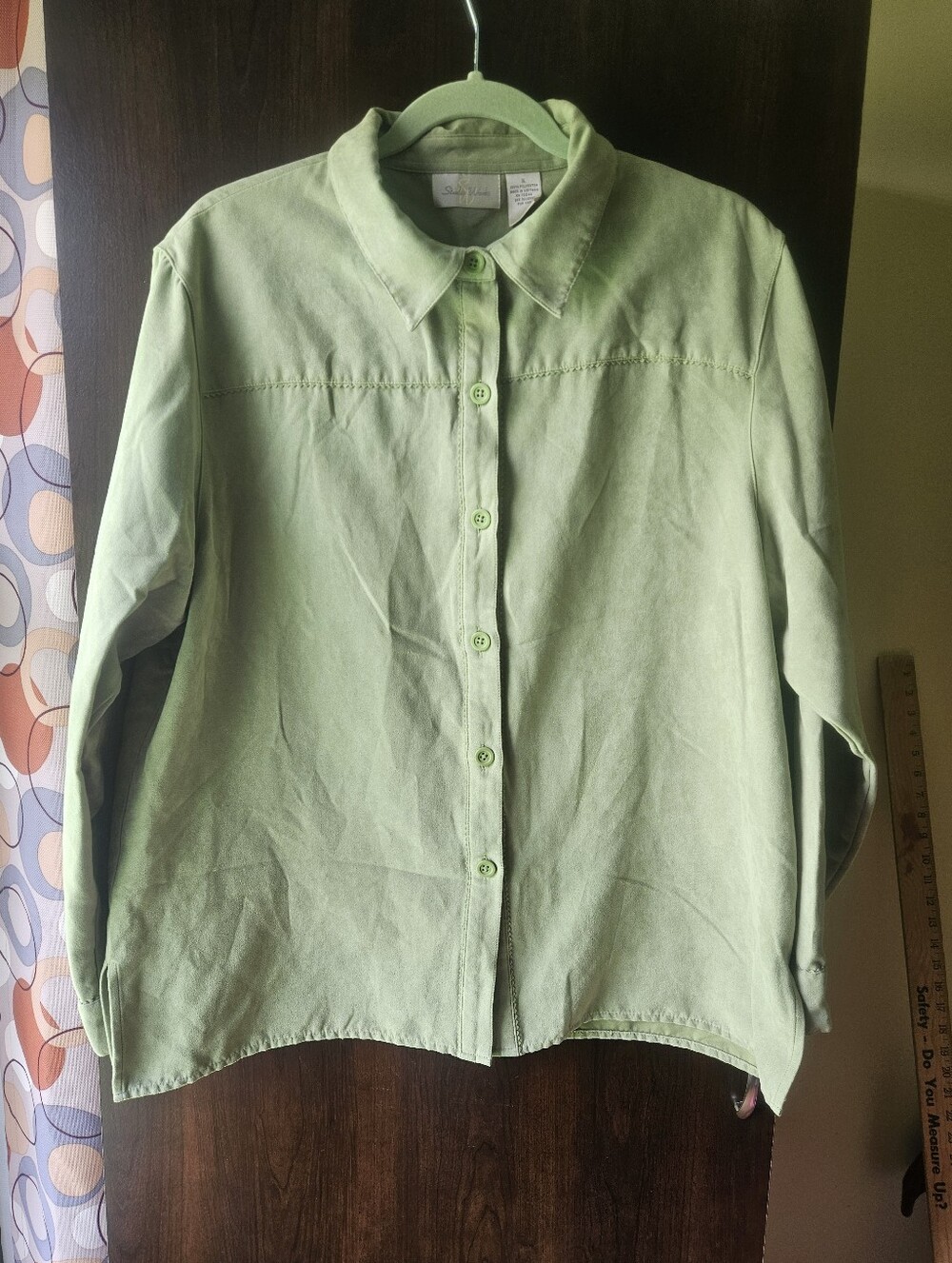 Studio Works Light Green Button-Up Shirt Size XL